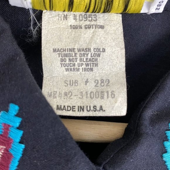 Sakura Sport Men's Button Down Shirt Southwestern Embroidered Pintuck Size‎ L - Picture 7 of 9